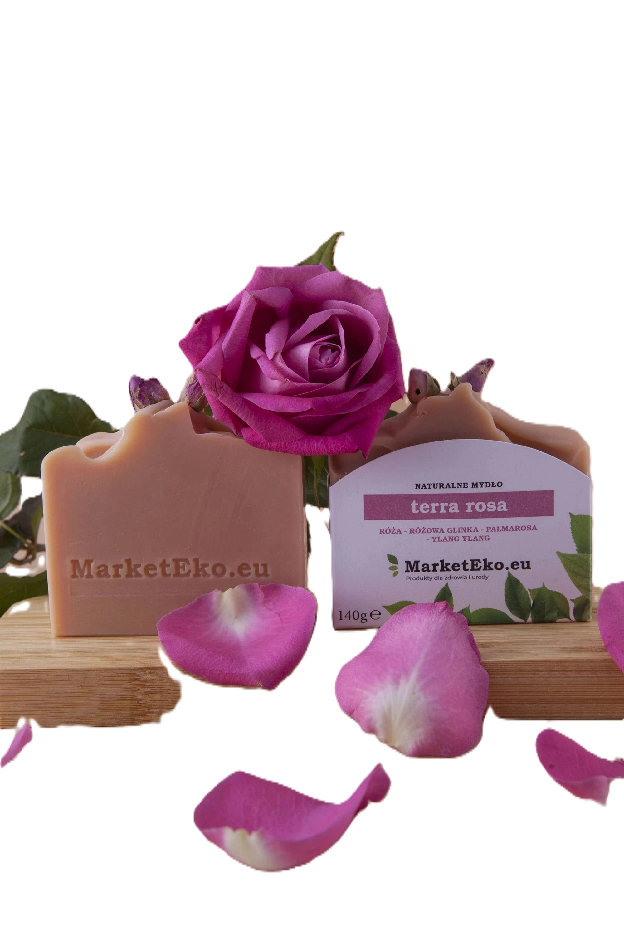 Naturalne Mydło - Terra Rosa z różową glinką, palmarosą i ylang ylang